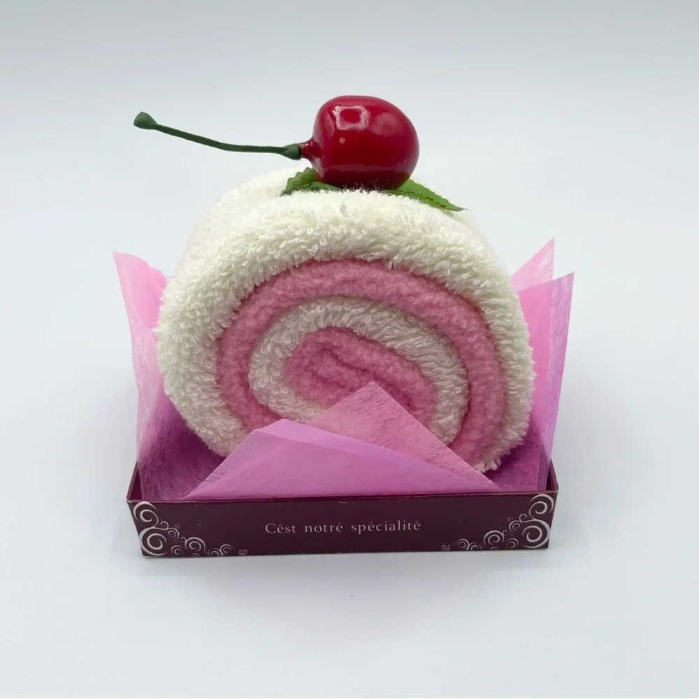 pink strawberry cake cotton microfiber bath hand face towel treat